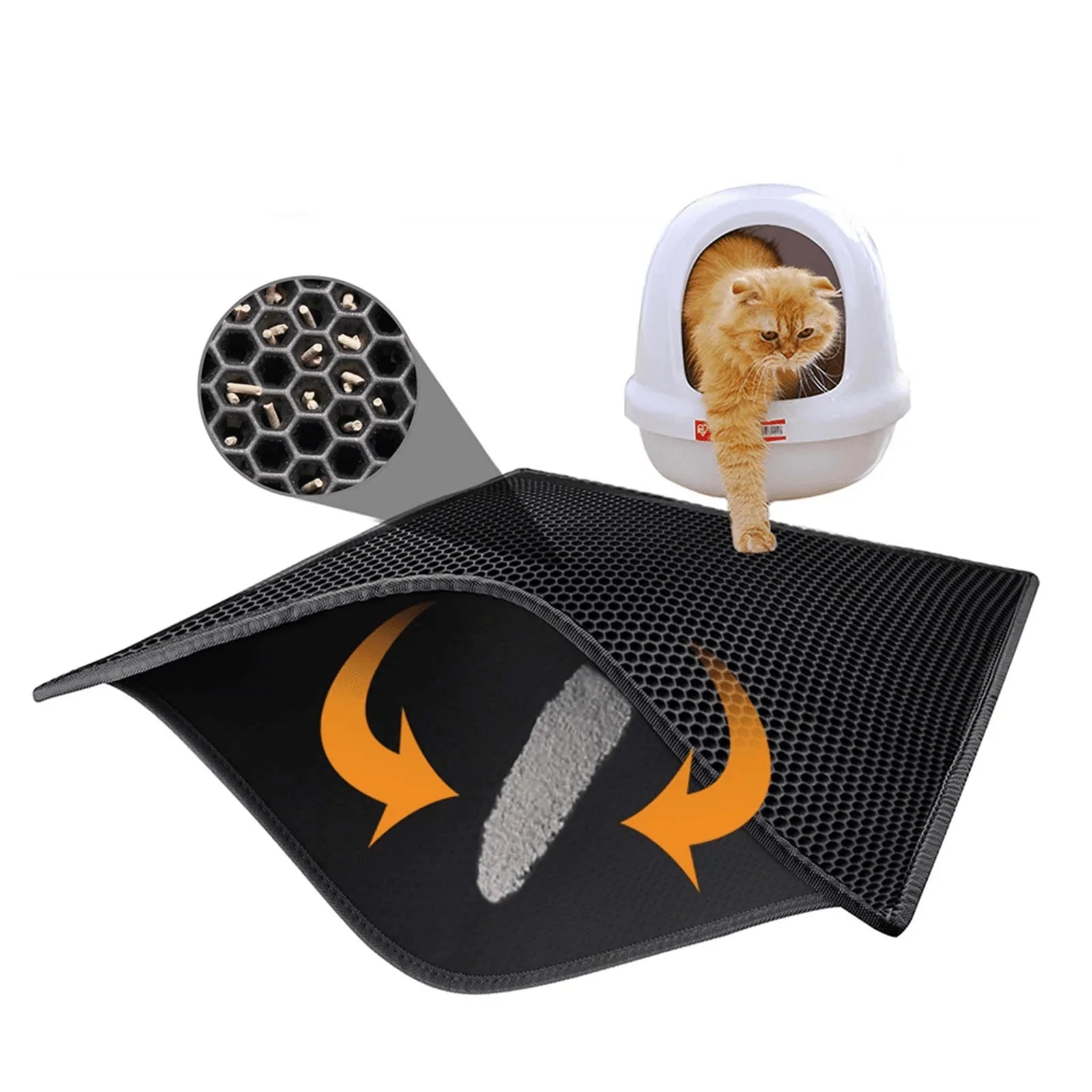 Premium Double Layer Cat Litter Mat - Stop Litter Tracking Forever