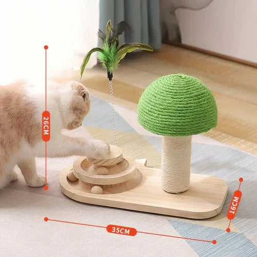 Compact cat scratching post dimensions - 13.77 inches tall, 35cm